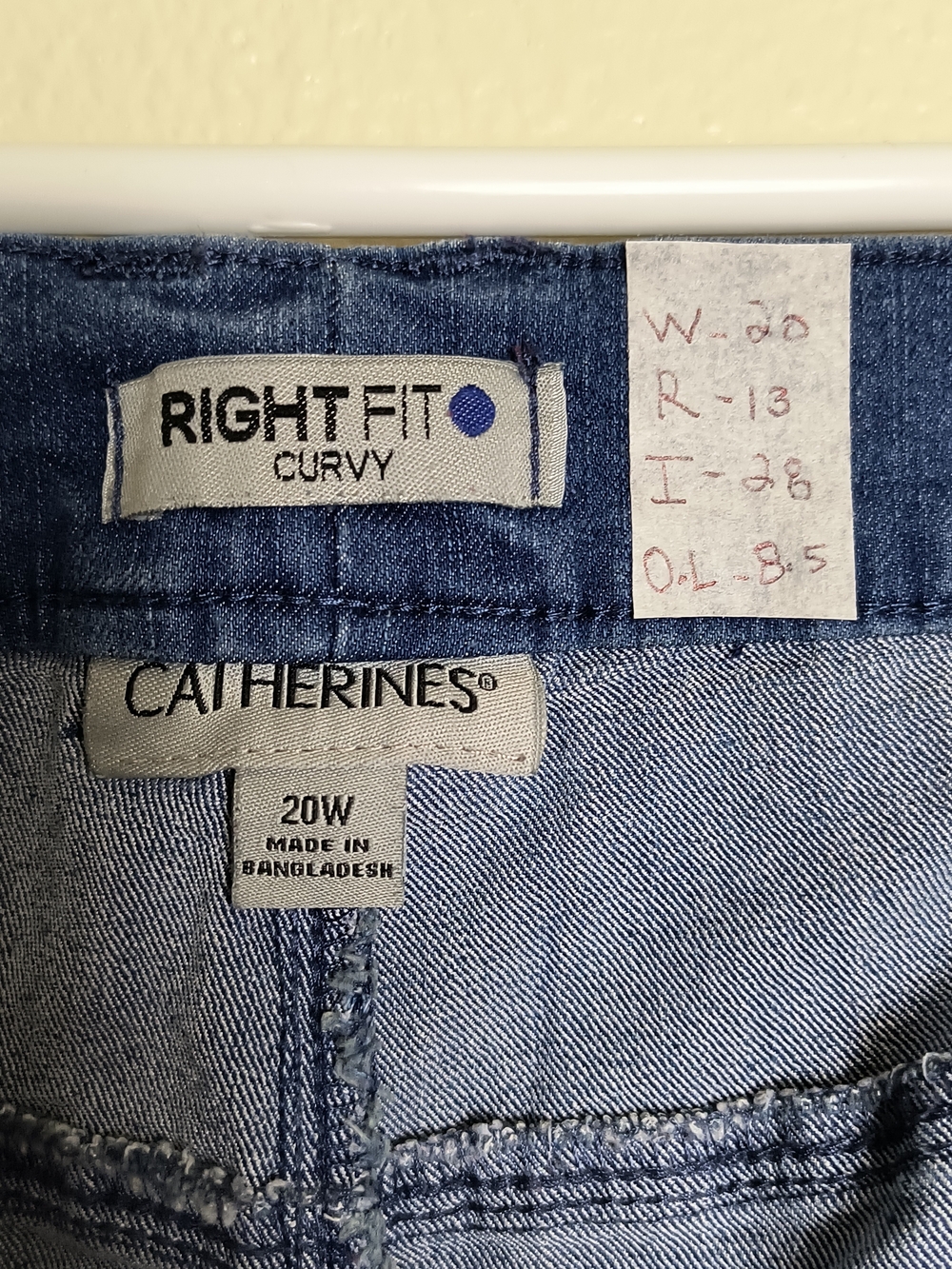 Catherines Right Fit Curvy Blue Ankle-Length Stretch Jeans - Whiskering - Picture 5 of 6